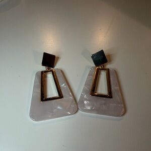 8 Other Reasons cherub hoop earrings- white & gold